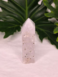 Luxury Fluorite with Pyrite Tower by Stone and Bloom featuring vibrant natural banding and golden pyrite inclusions