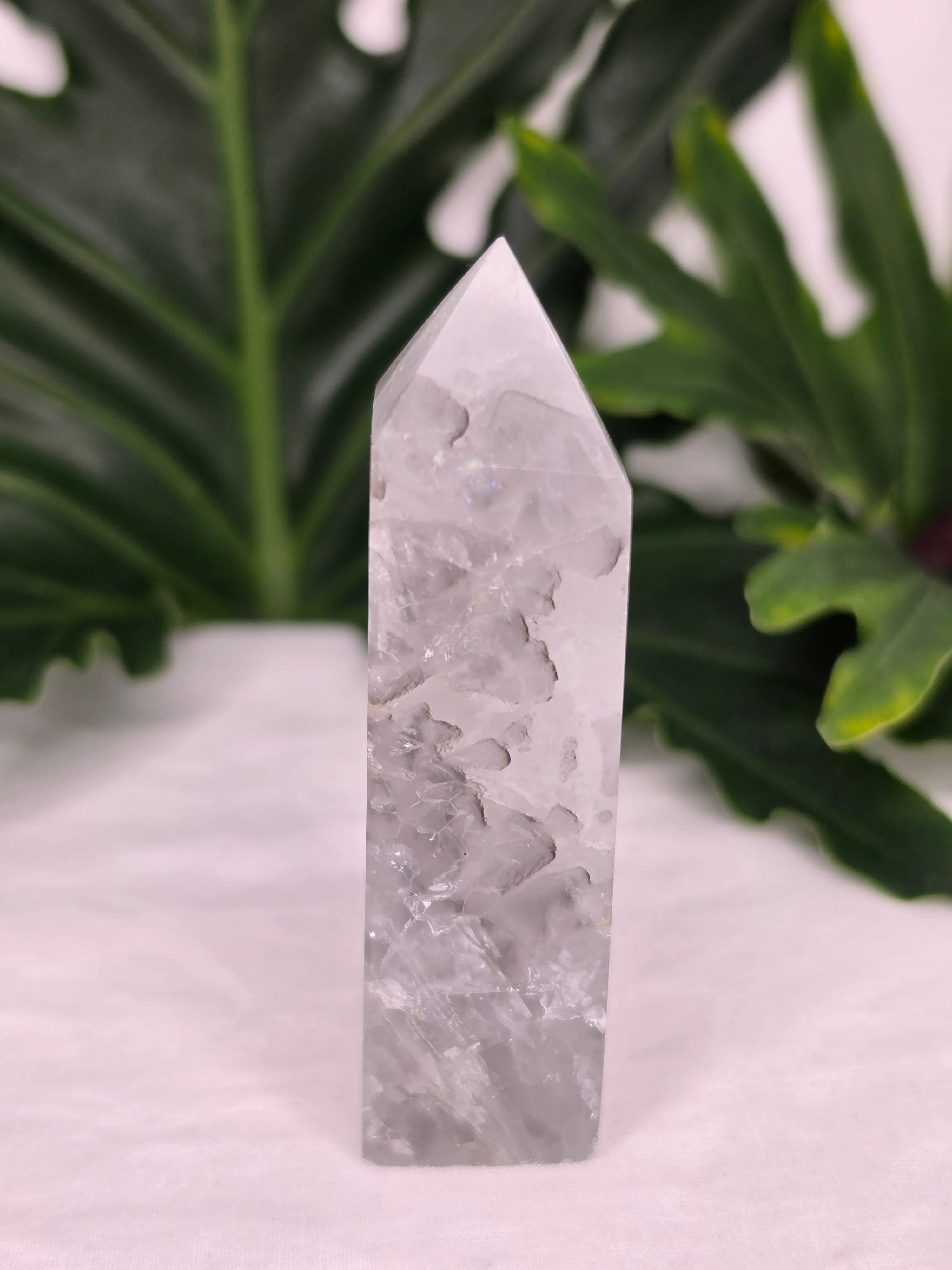 Luxury Fluorite with Pyrite Tower by Stone and Bloom featuring vibrant natural banding and golden pyrite inclusions