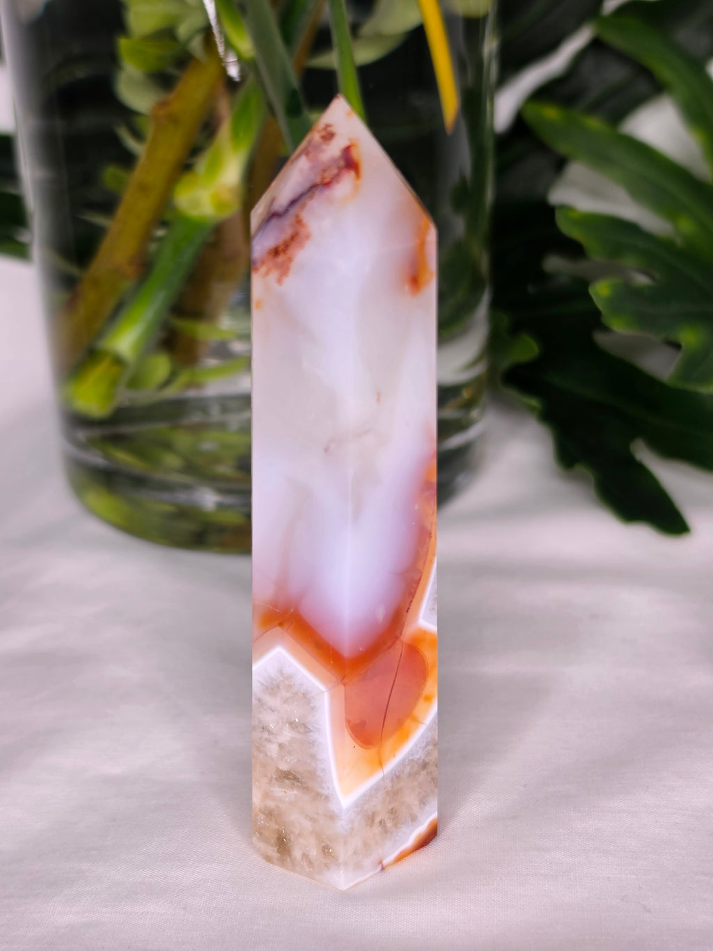 Luxury Red Carnelian Tower by Stone and Bloom featuring rich fiery natural tones and polished finish