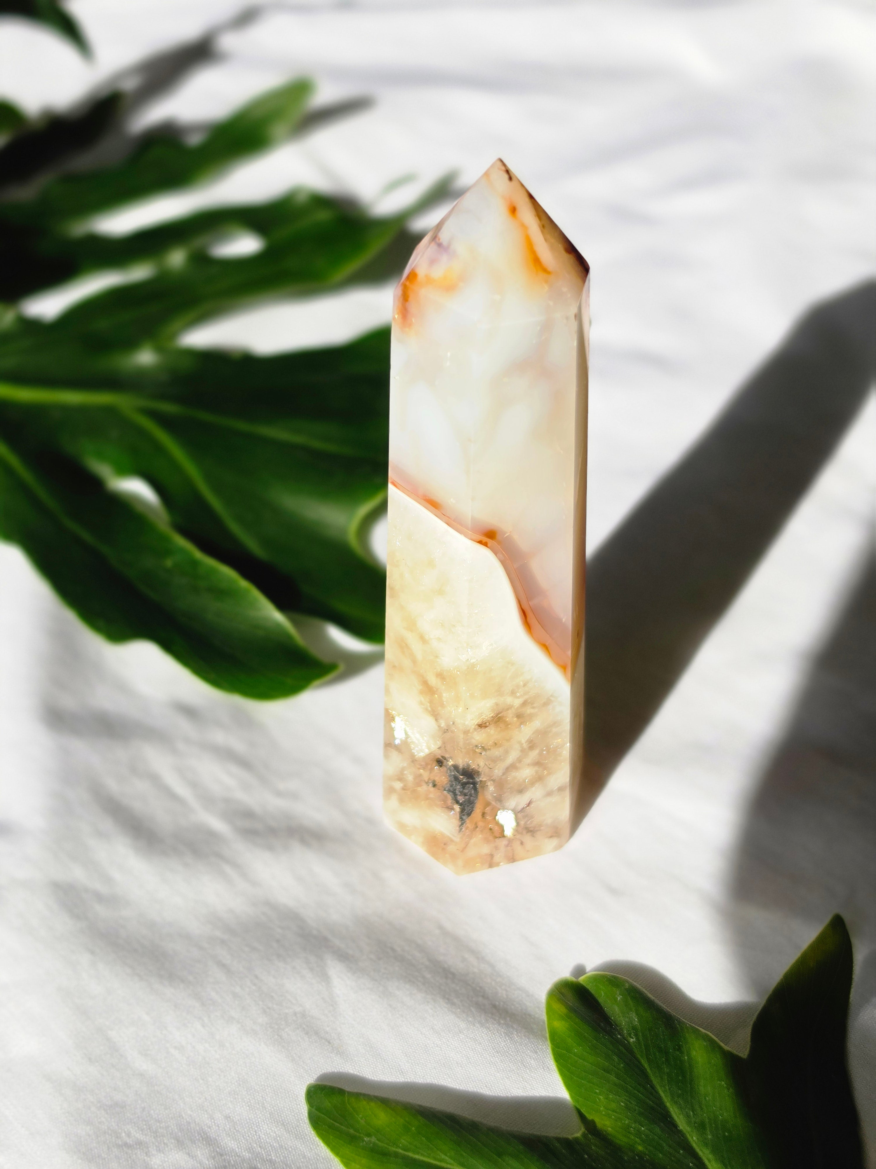 Luxury Red Carnelian Tower by Stone and Bloom featuring rich fiery natural tones and polished finish