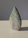 Ocean Jasper, Oceanic tones, our Ocean Jasper Flames, earthy greens, sandy creams, warm peach hues, and dreamy natural patterns, Natural Stone, Crystal Flame, Ocean Jasper Crystal, On trend, Crystal Home Decor, Home Styling