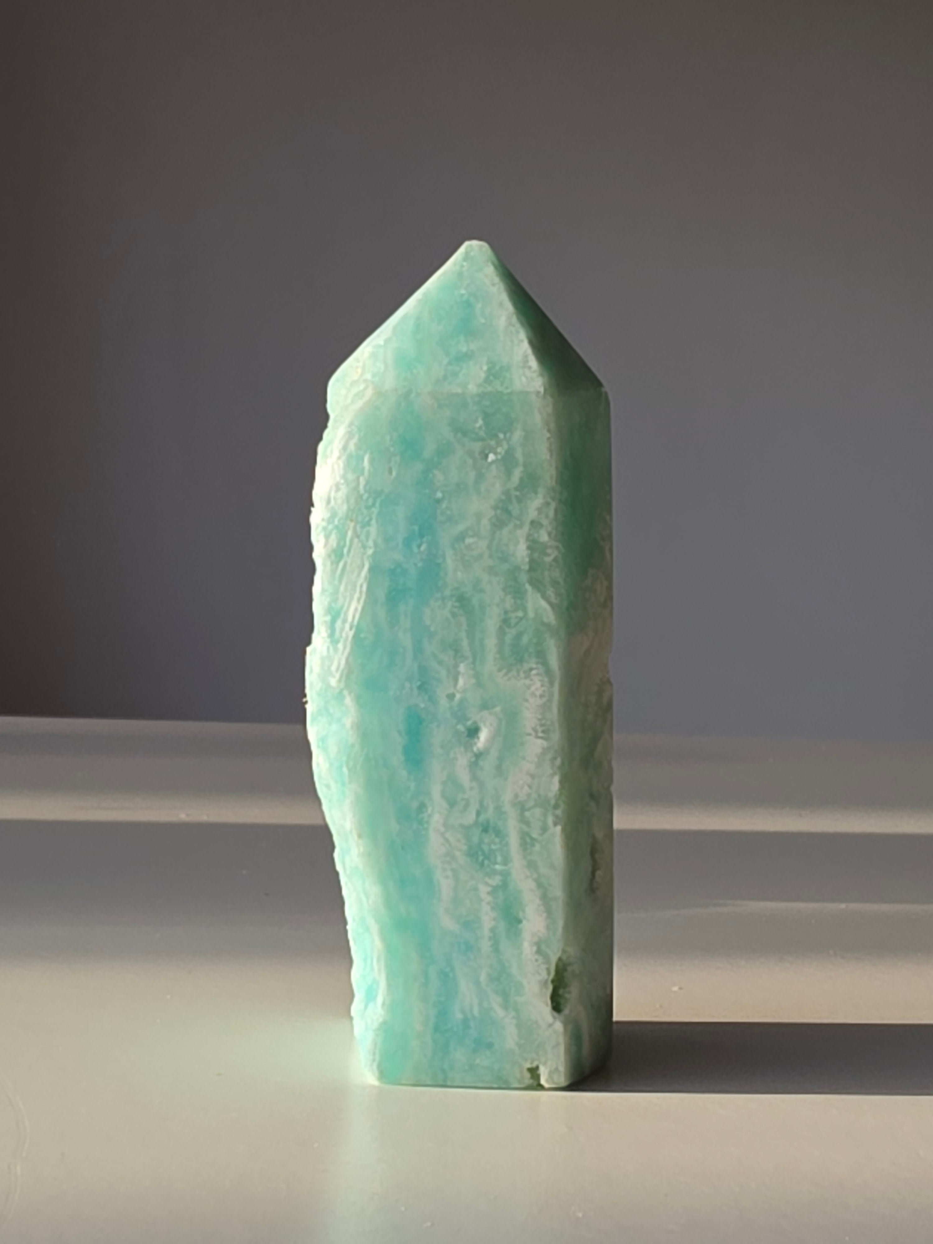 Hemimorphite Crystal Tower, Blue, Ocean Vibe, Green, Coastal, Crystal Tower, Home Styling, On Trend, Vibe