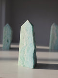 Hemimorphite Crystal Tower, Blue, Ocean Vibe, Green, Coastal, Crystal Tower, Home Styling, On Trend, Vibe, Coastal Styling, Natural Stone, Home Decor, Healing Crystals