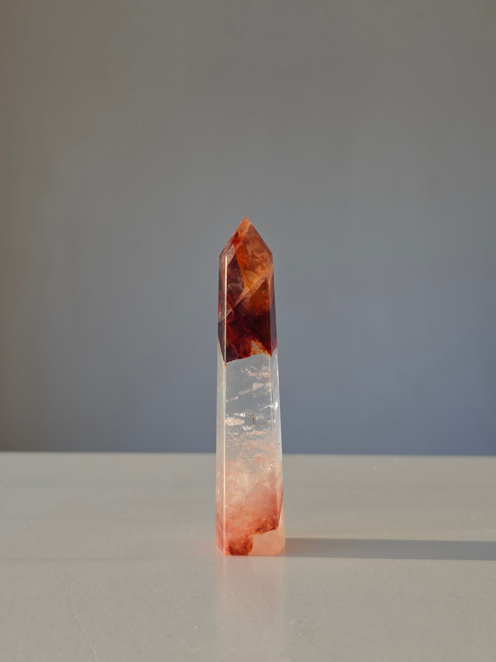 Fire Quartz Crystal Tower 11.5cm Red and Quartz high quality Crystal Tower Home Decor, Home Styling, On Trend 11.5cm