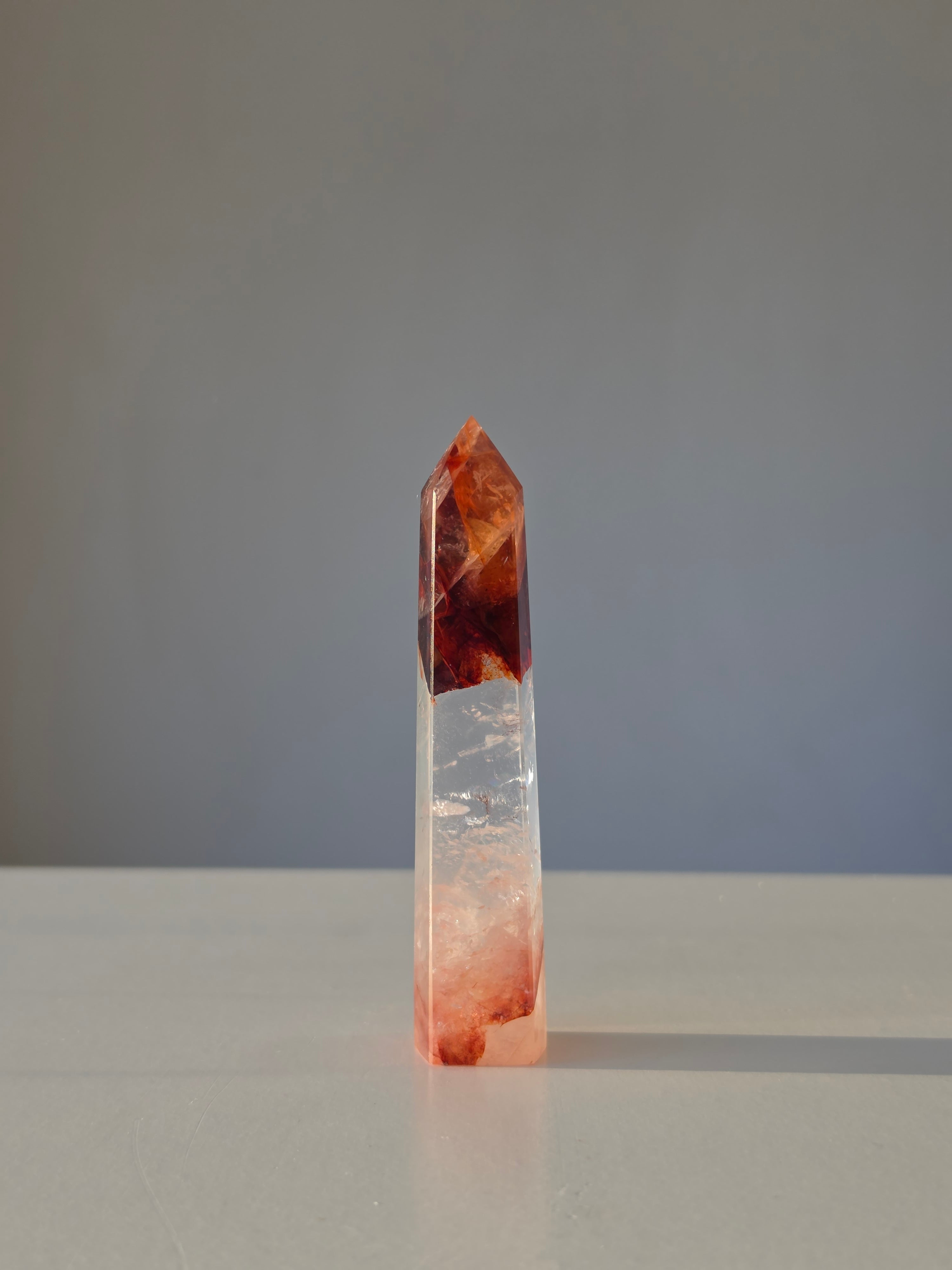 Fire Quartz Crystal Tower 11.5cm Red and Quartz high quality Crystal Tower Home Decor, Home Styling, On Trend 11.5cm