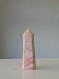 Luxury Pink Opal Tower by Stone and Bloom featuring soft blush tones and natural creamy marbling