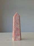 Luxury Pink Opal Tower by Stone and Bloom featuring soft blush tones and natural creamy marbling