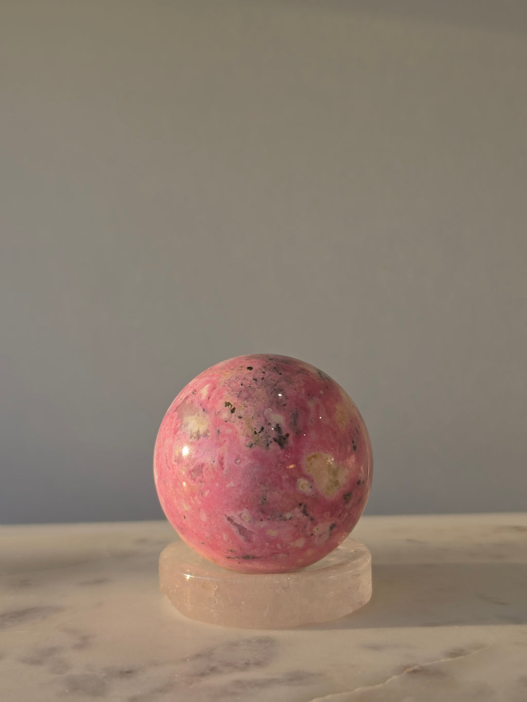 Peruvian Pink Rhodonite Sphere