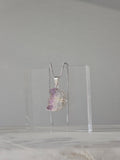 Natural Amethyst Slice Moon Pendant, raw crystal druzy pendant in a silver-plated setting from the Stone & Bloom Raw Luxe Collection.