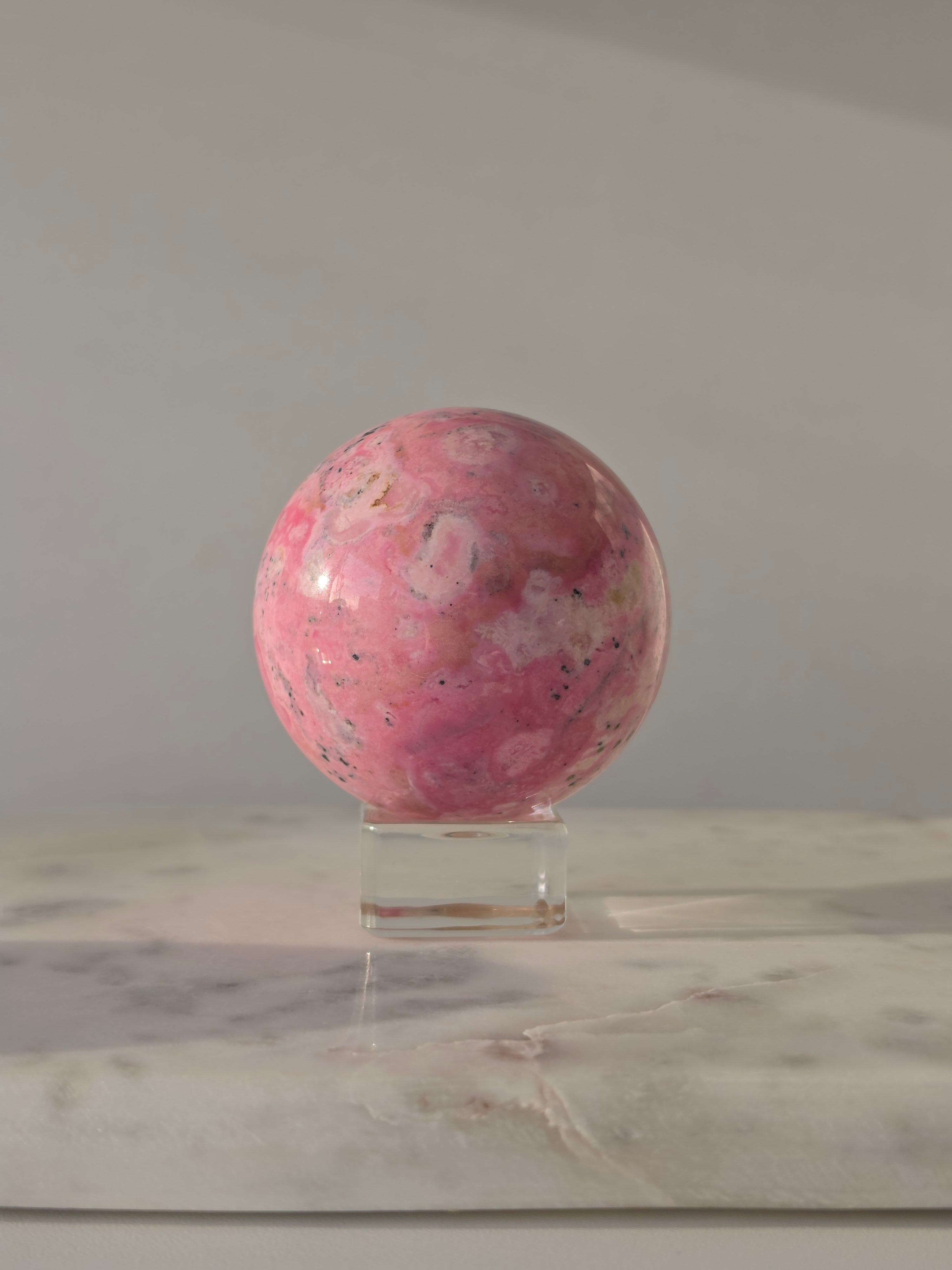 Peruvian Pink Rhodonite Sphere | 3