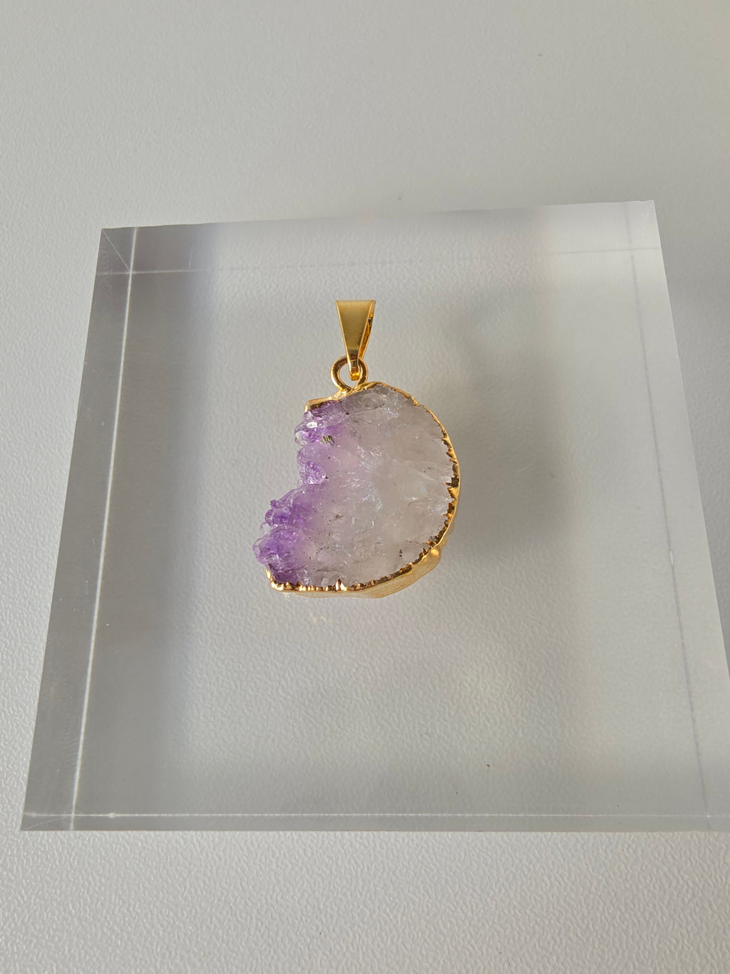 Amethyst Slice Moon Pendant | 9