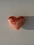 Carnelian Flower Agate Heart Crystal - Carnelian Flower Agate, Heart