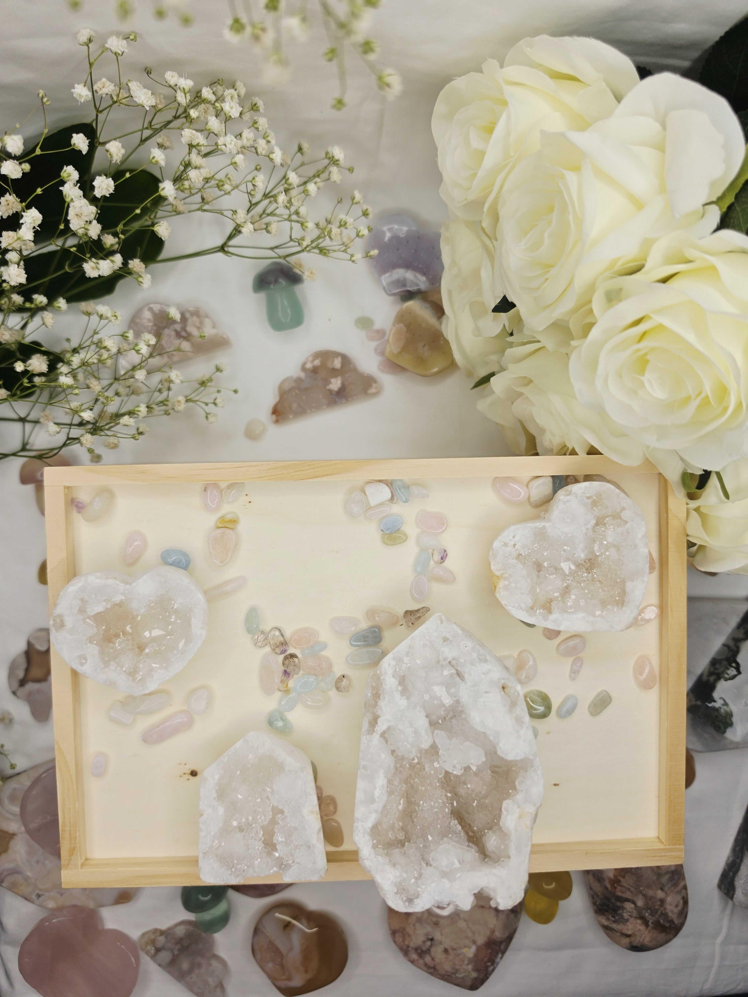 Luxury Druzy Agate Geode Heart by Stone and Bloom featuring sparkling crystal formations