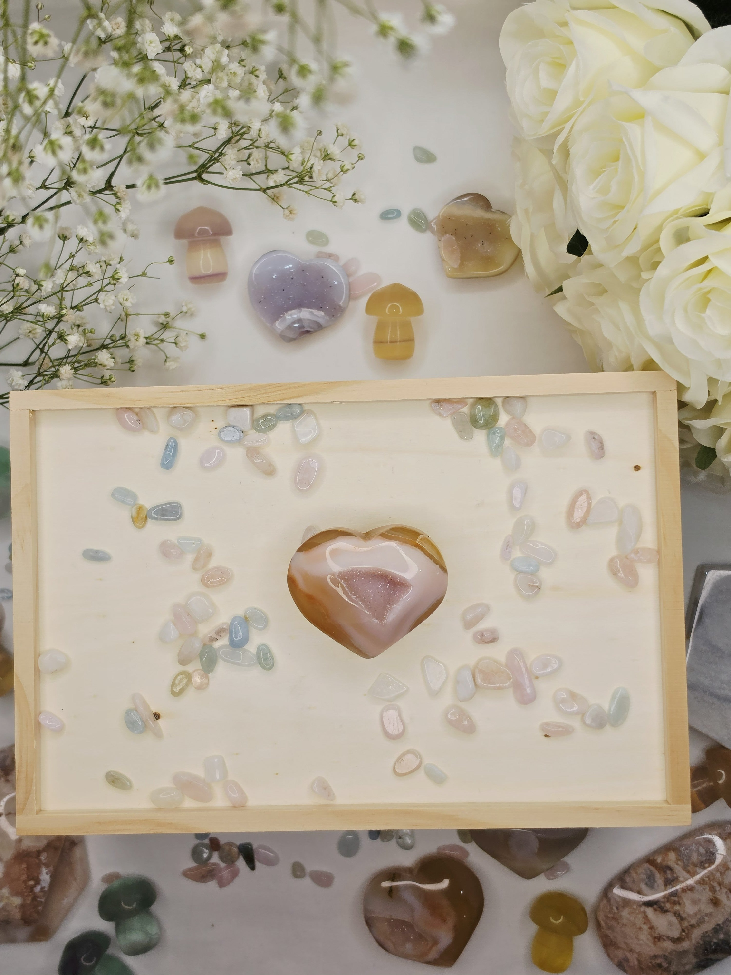 Flower Agate Heart
