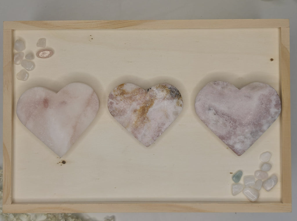 Luxury Pink Opal Heart by Stone and Bloom featuring soft blush tones and natural marbling,
Pink Opal Heart
Crystal Heart
Luxury Crystal Décor
Statement Crystal Piece
Stone and Bloom