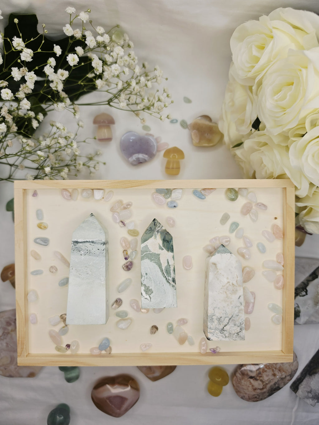 Luxury Unicorn Ocean Jasper Tower by Stone and Bloom featuring dreamy pastel natural formations
