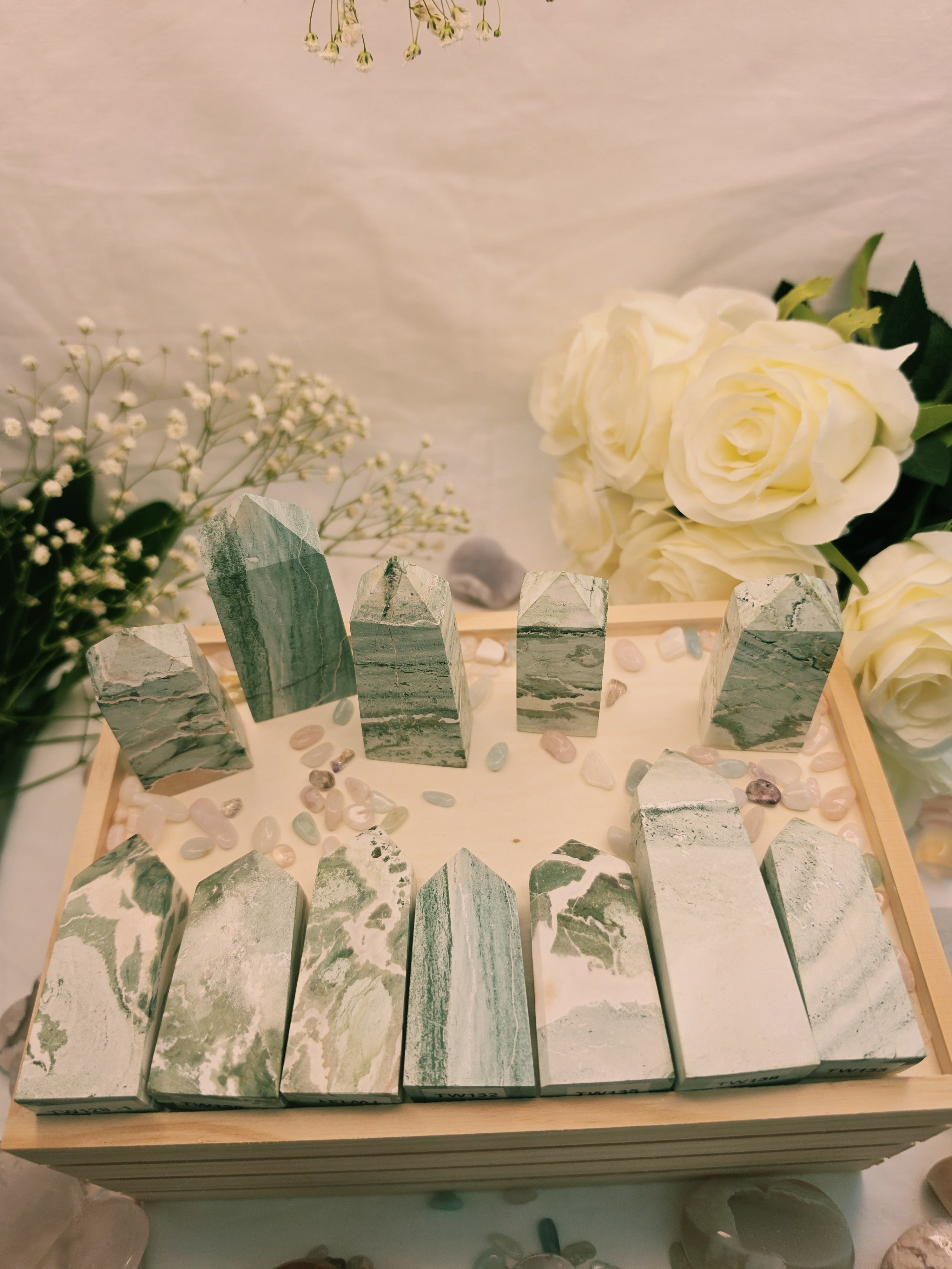 Luxury Unicorn Ocean Jasper Tower by Stone and Bloom featuring dreamy pastel natural formations