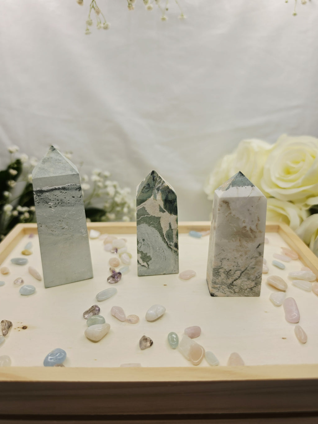 Luxury Unicorn Ocean Jasper Tower by Stone and Bloom featuring dreamy pastel natural formations