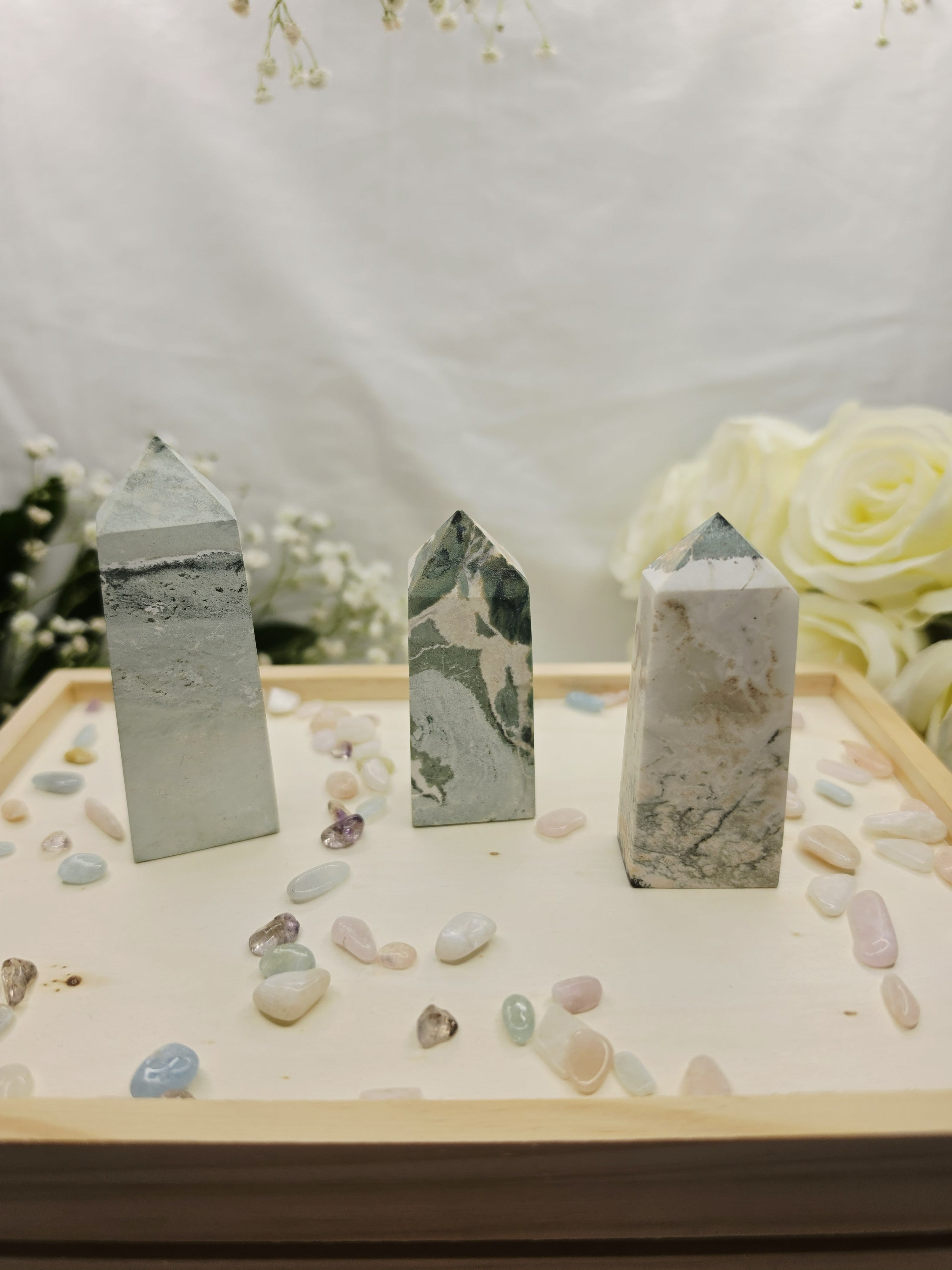 Luxury Unicorn Ocean Jasper Tower by Stone and Bloom featuring dreamy pastel natural formations