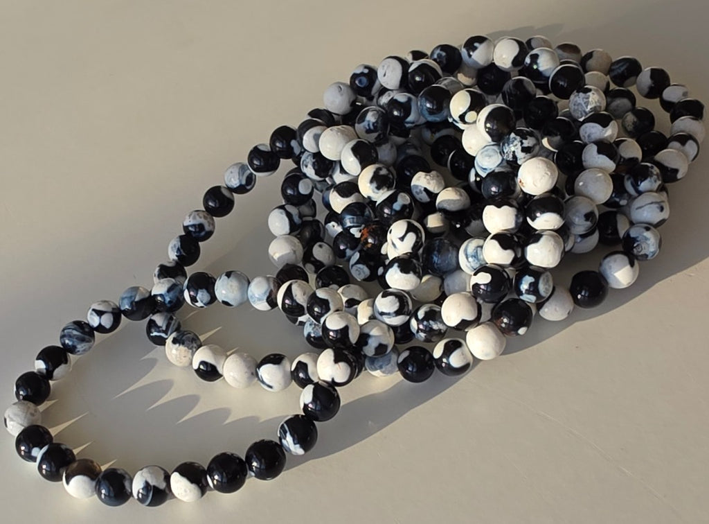 Orca Agate - Crystal Bracelets, Black and White, cool crystal bracelets