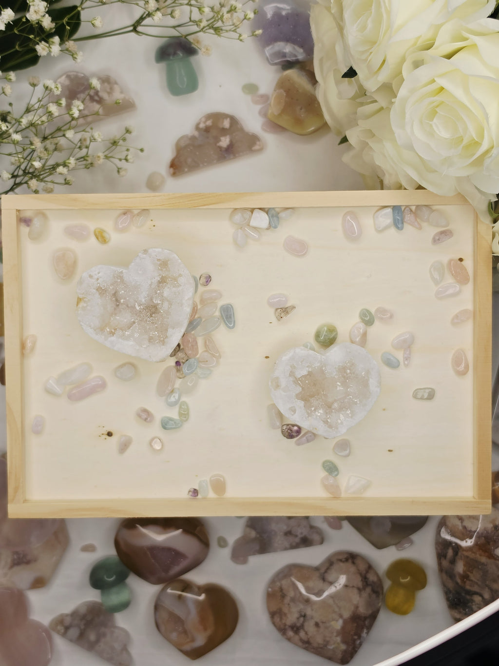 Luxury Druzy Agate Geode Heart by Stone and Bloom featuring sparkling crystal formations