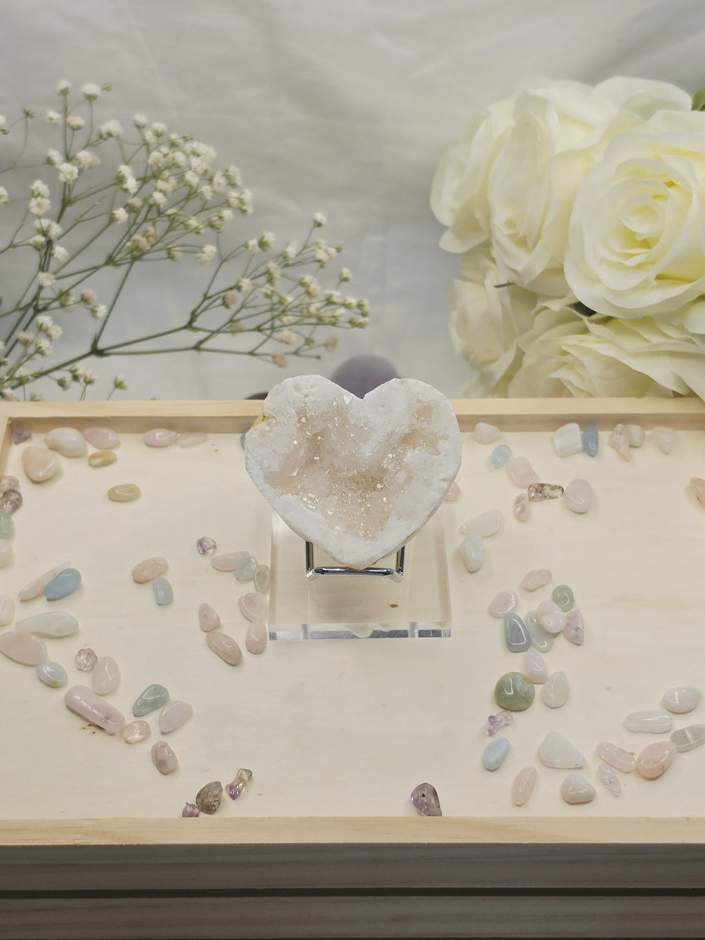 Luxury Druzy Agate Geode Heart by Stone and Bloom featuring sparkling crystal formations