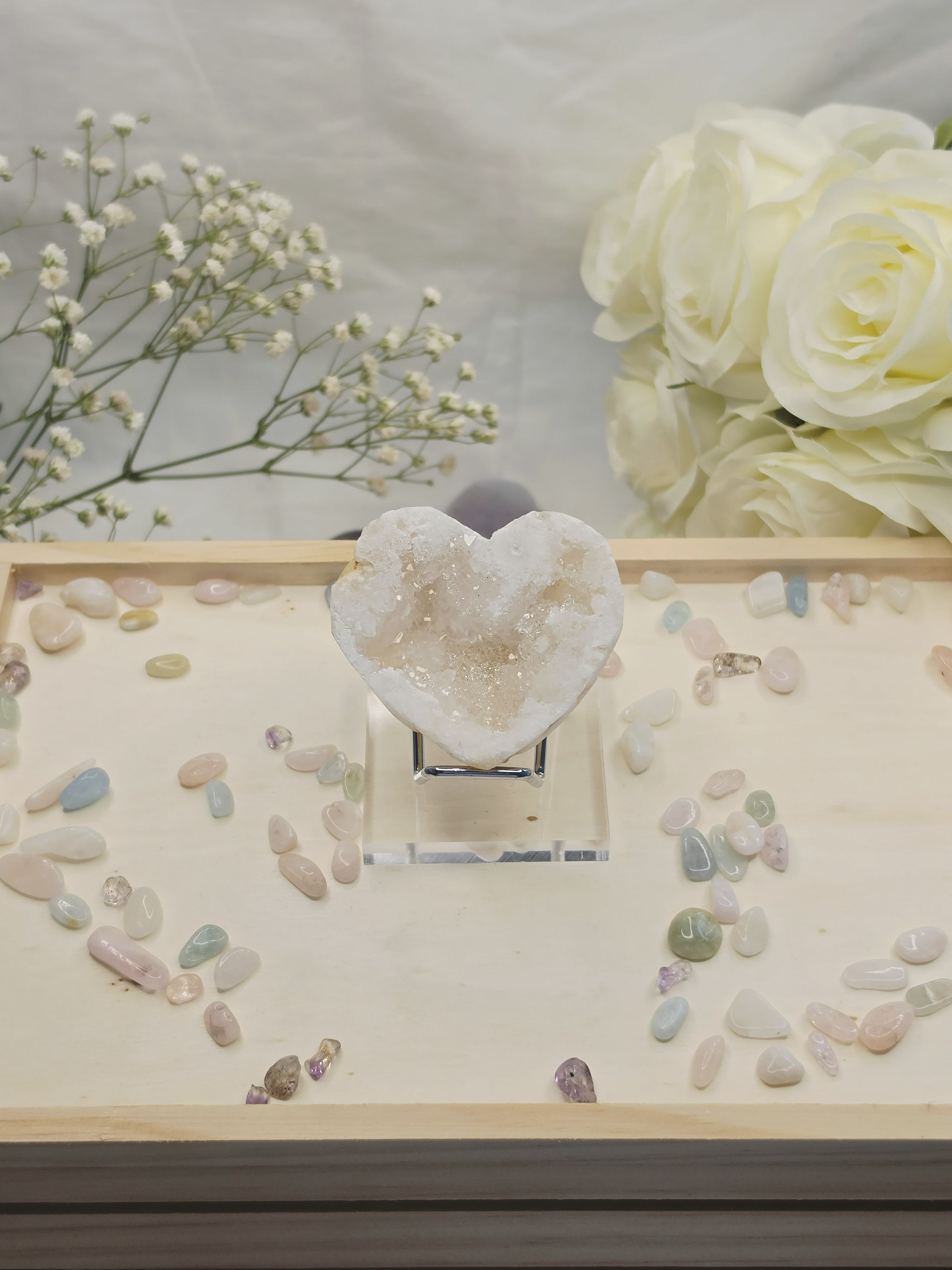 Luxury Druzy Agate Geode Heart by Stone and Bloom featuring sparkling crystal formations