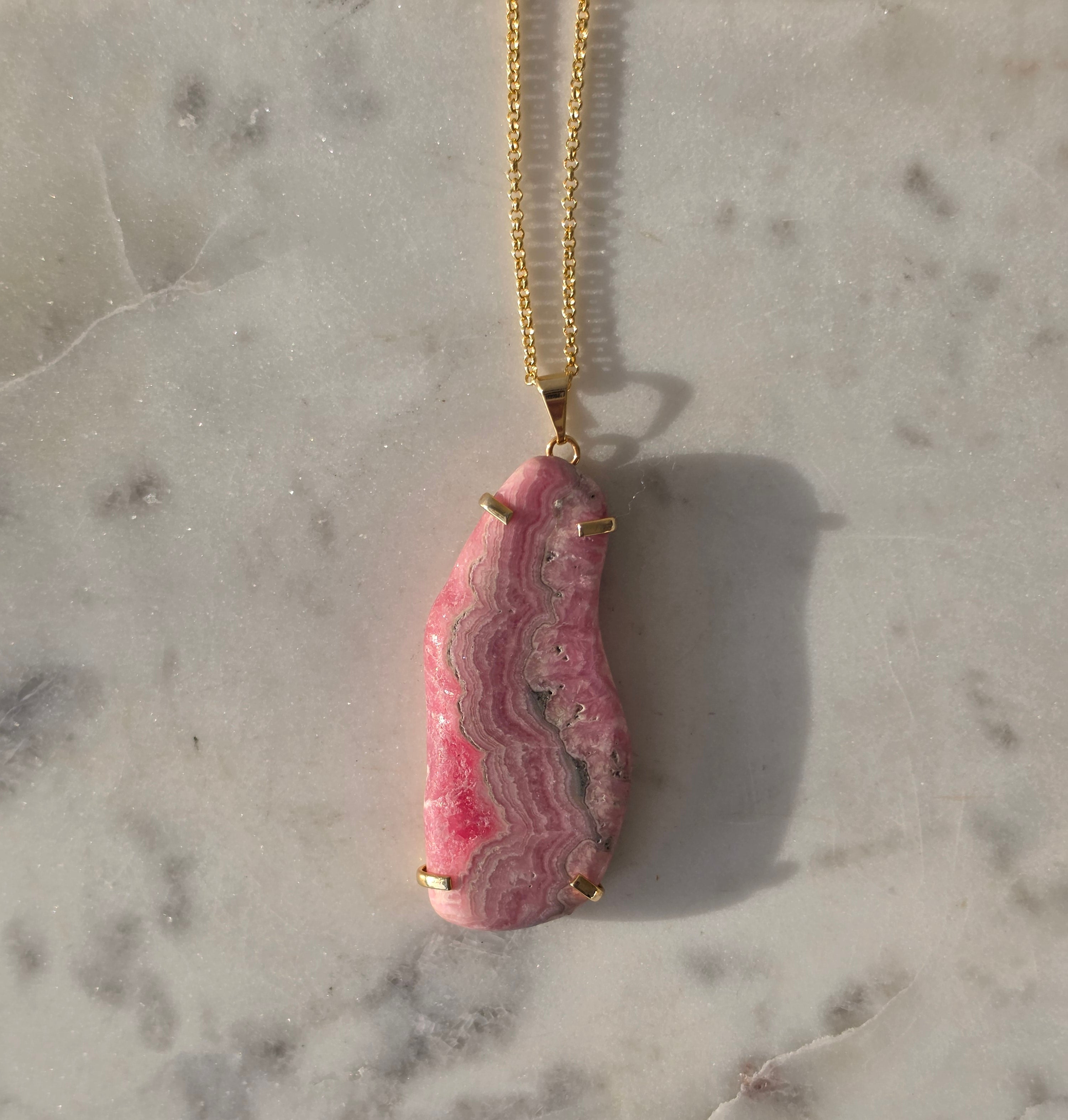 Rhodochrosite Pendants Gold