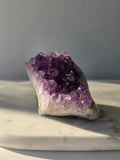 Natural Amethyst freeform cluster with deep purple and lavender crystal formations and dark natural matrix