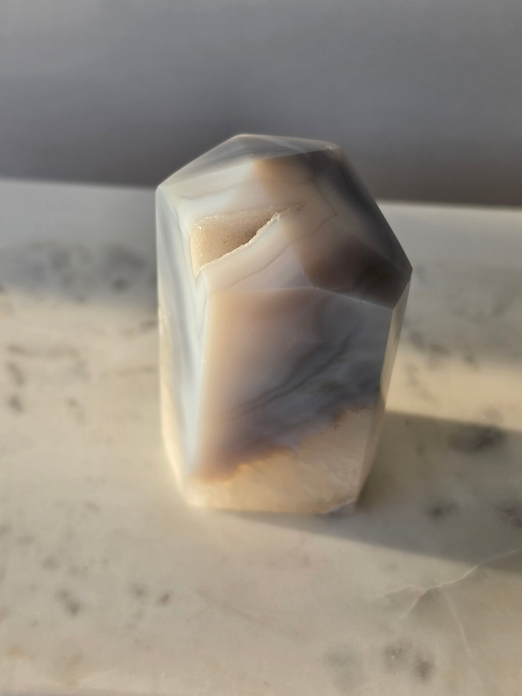 Chunky Agate Tower with Druzy