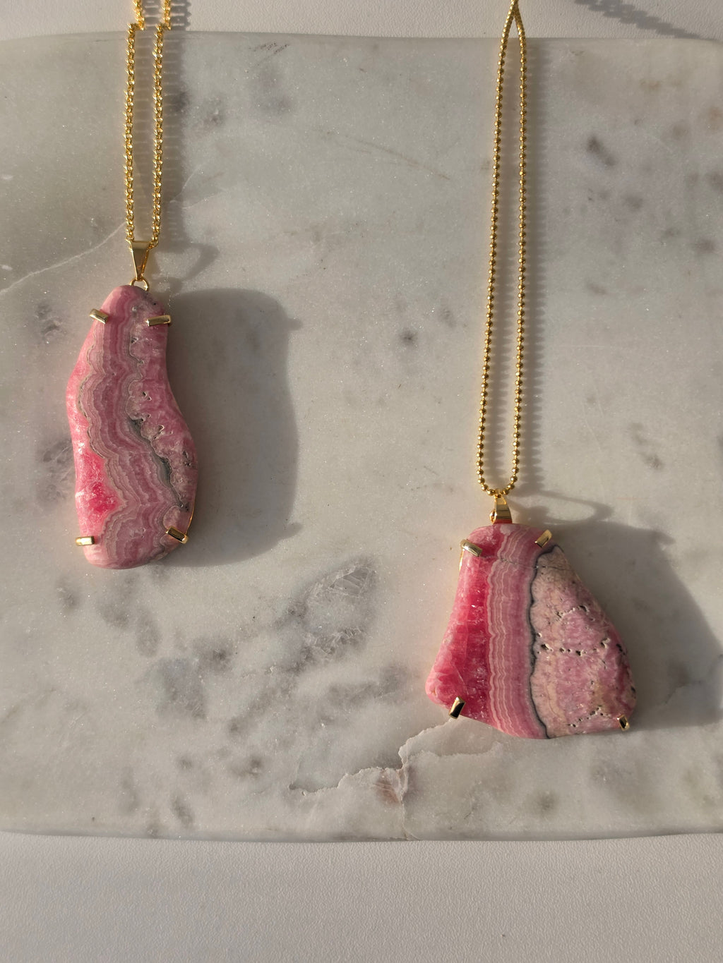 Rhodochrosite Pendants Gold
