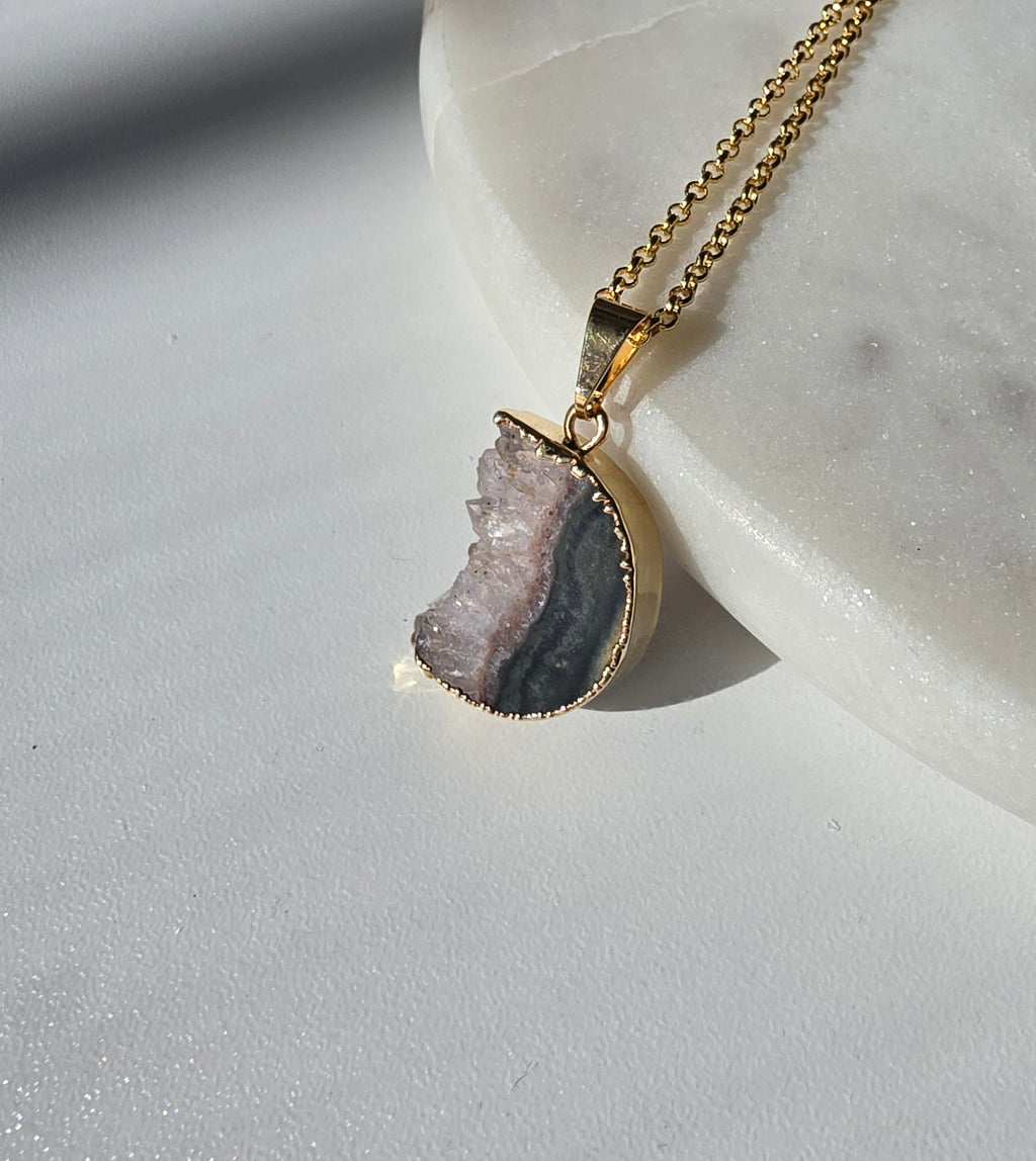 Amethyst Slice Moon Pendant | 3
