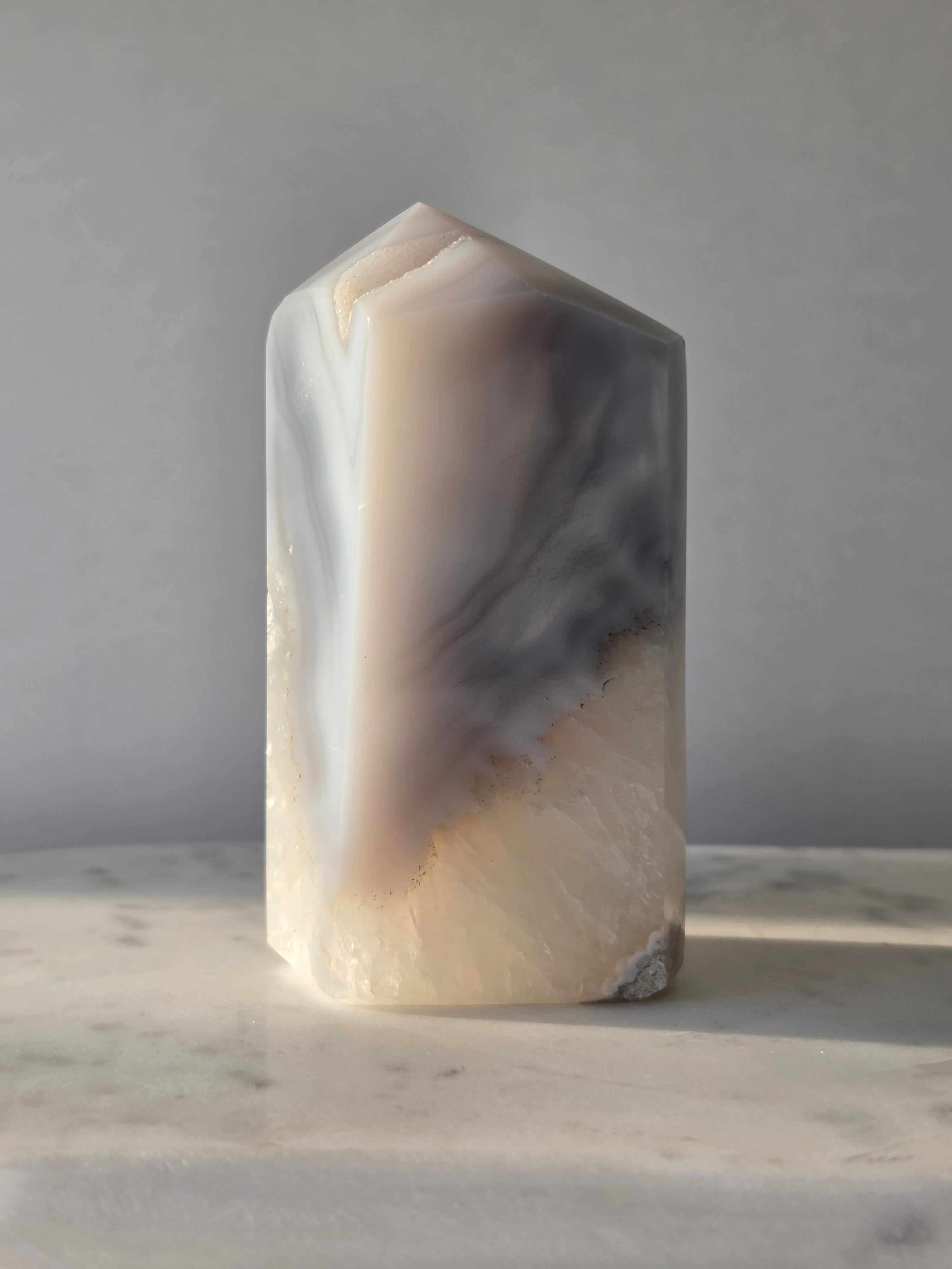 Chunky Agate Tower with Druzy