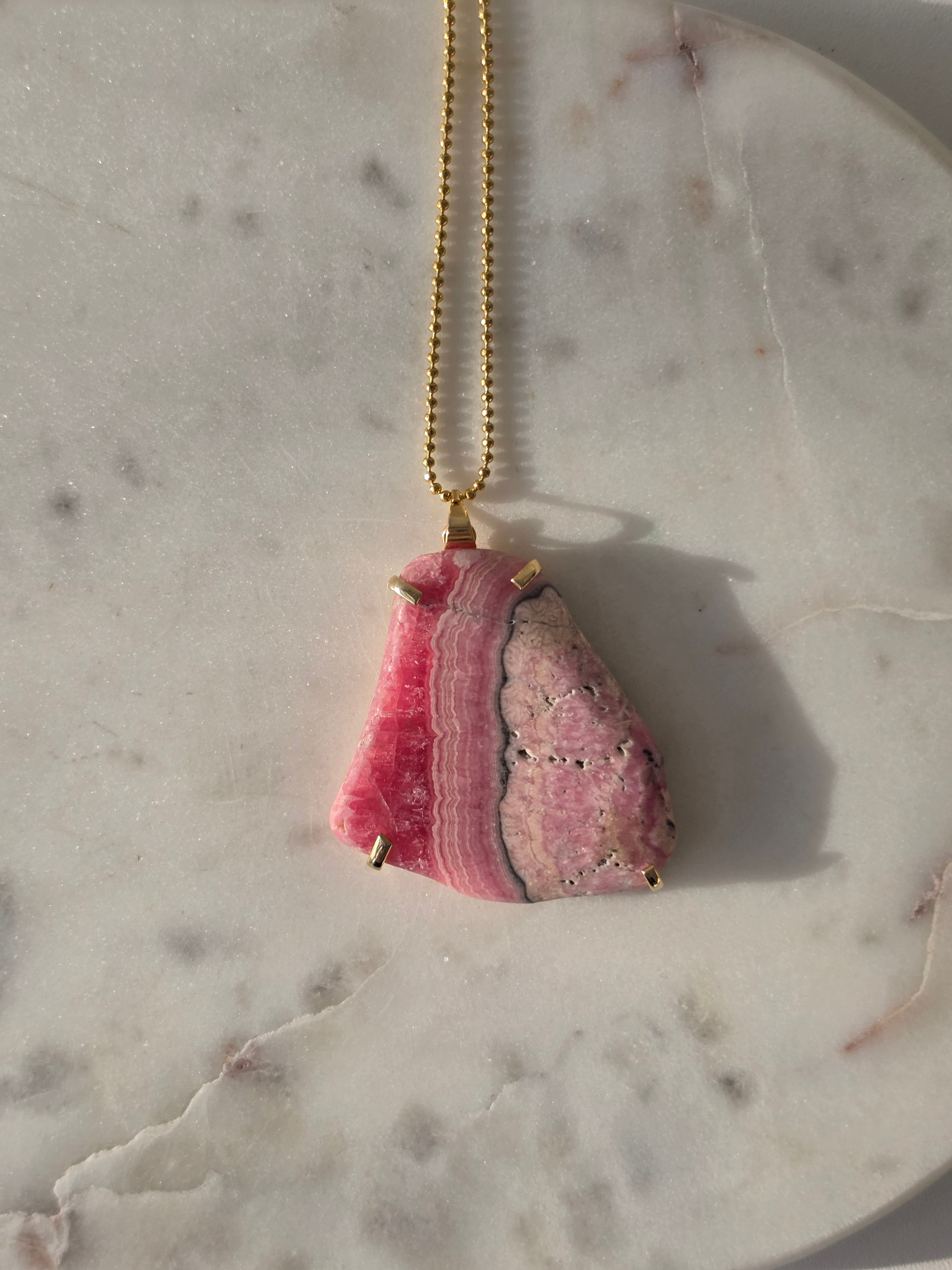 Rhodochrosite Pendants Gold