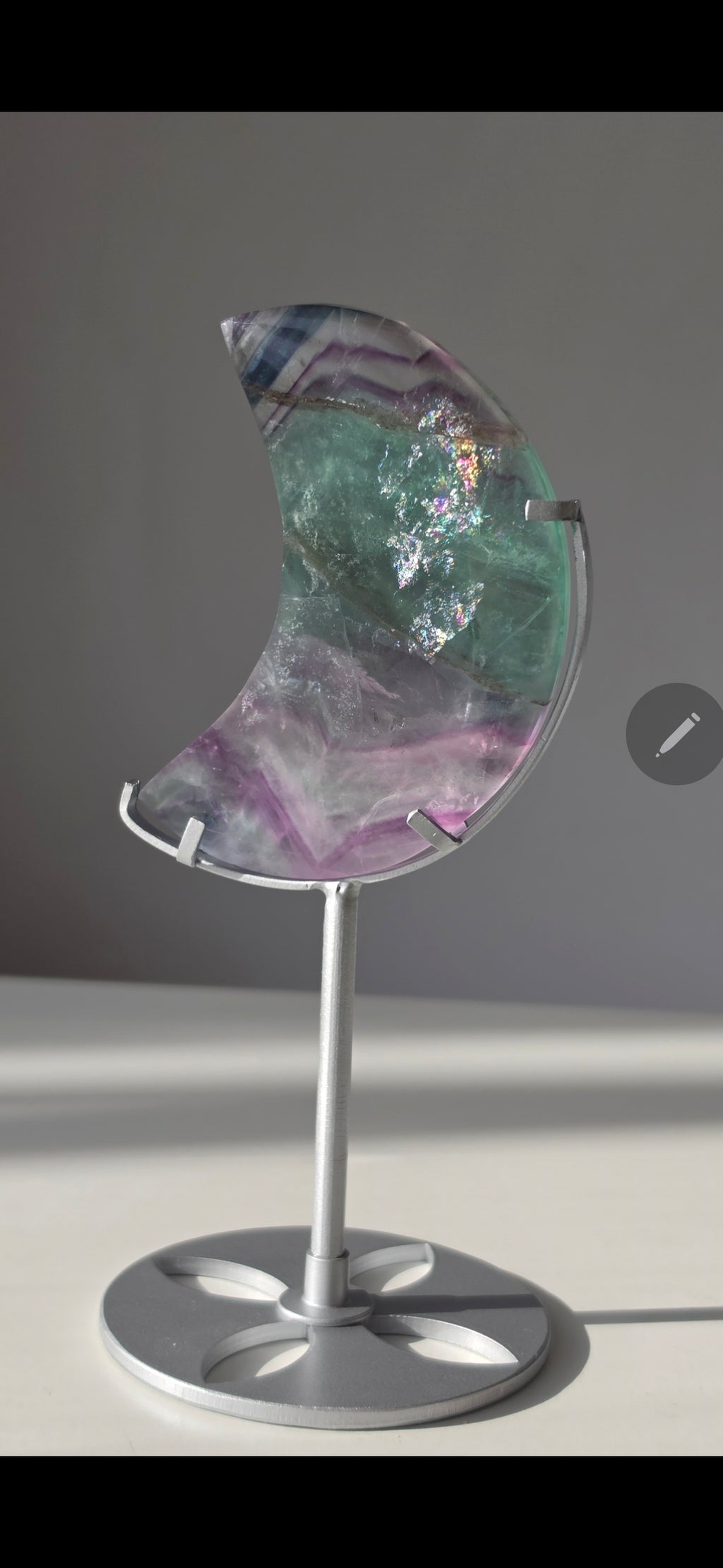 Rainbow Fluorite Moon