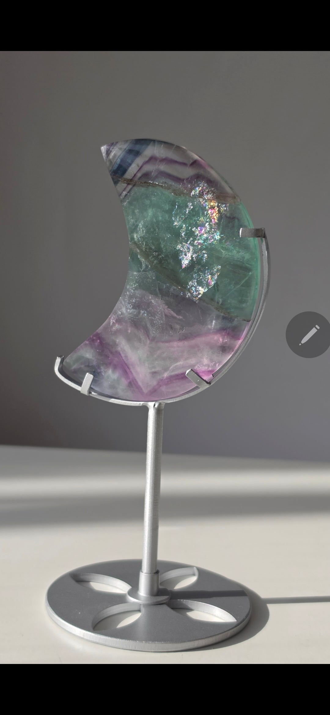 Rainbow Fluorite Moon