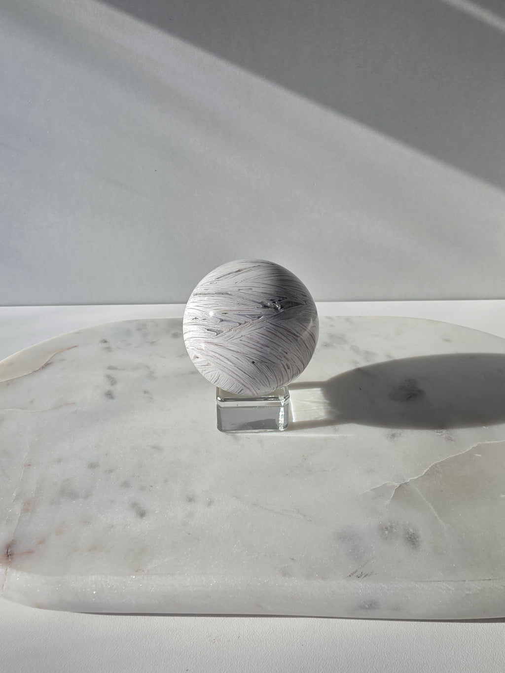 White Crazy Lace Agate Sphere 2