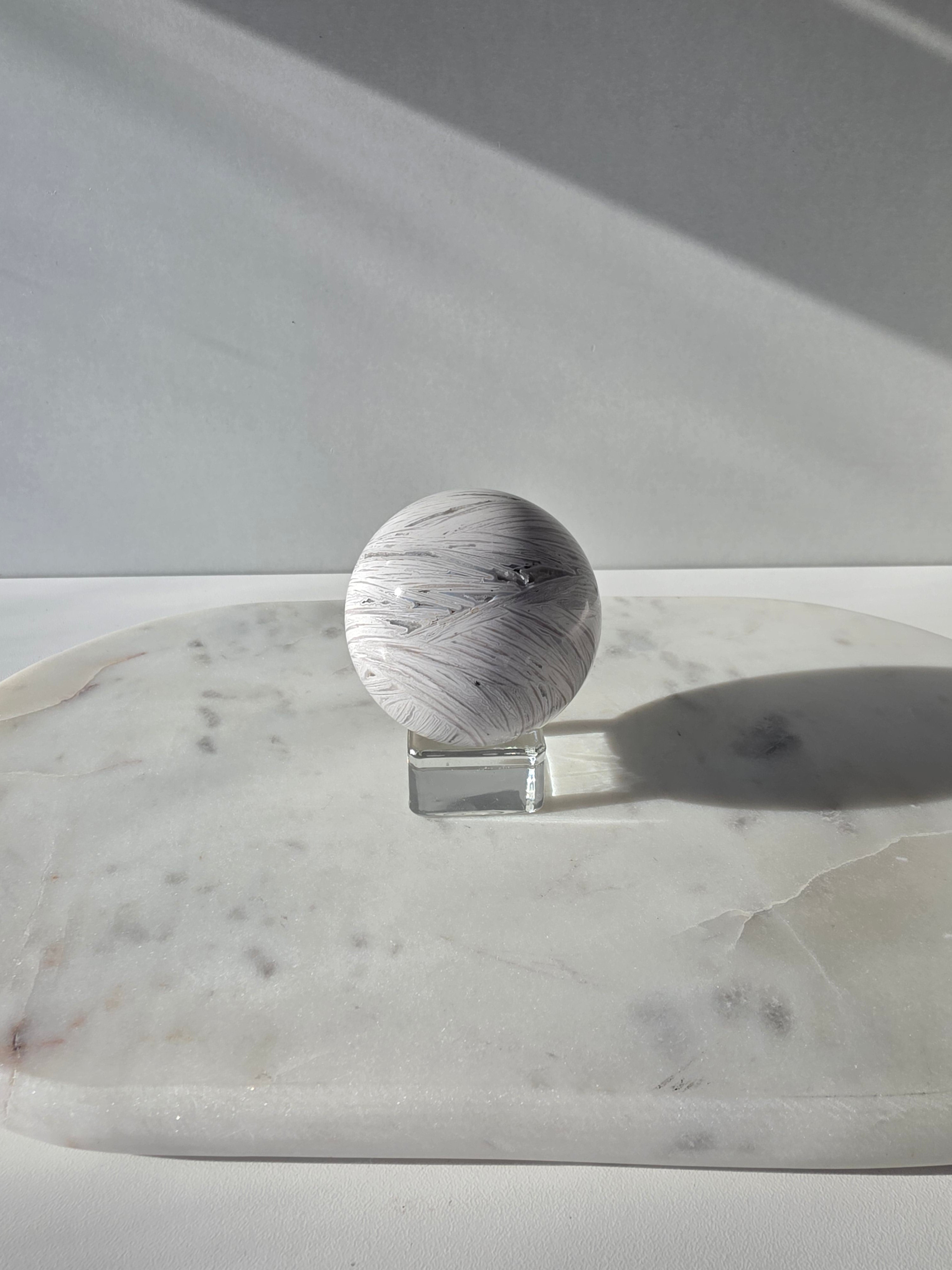 White Crazy Lace Agate Sphere 2