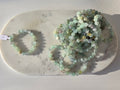 Natural Green Fluorite bracelet with polished translucent mint-green gemstone beads, luxury crystal jewellery by Stone & Bloom.