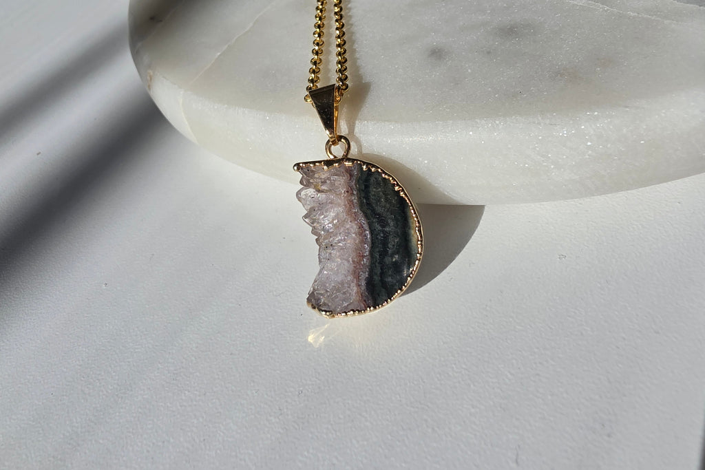 Amethyst Slice Moon Pendant | 3