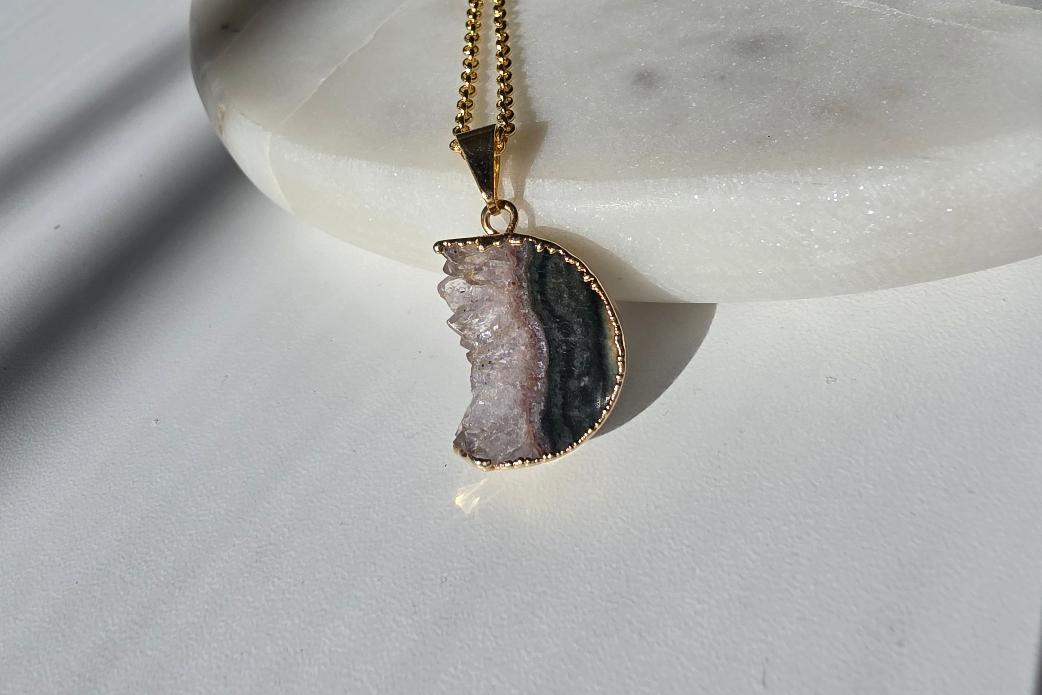 Amethyst Slice Moon Pendant | 3