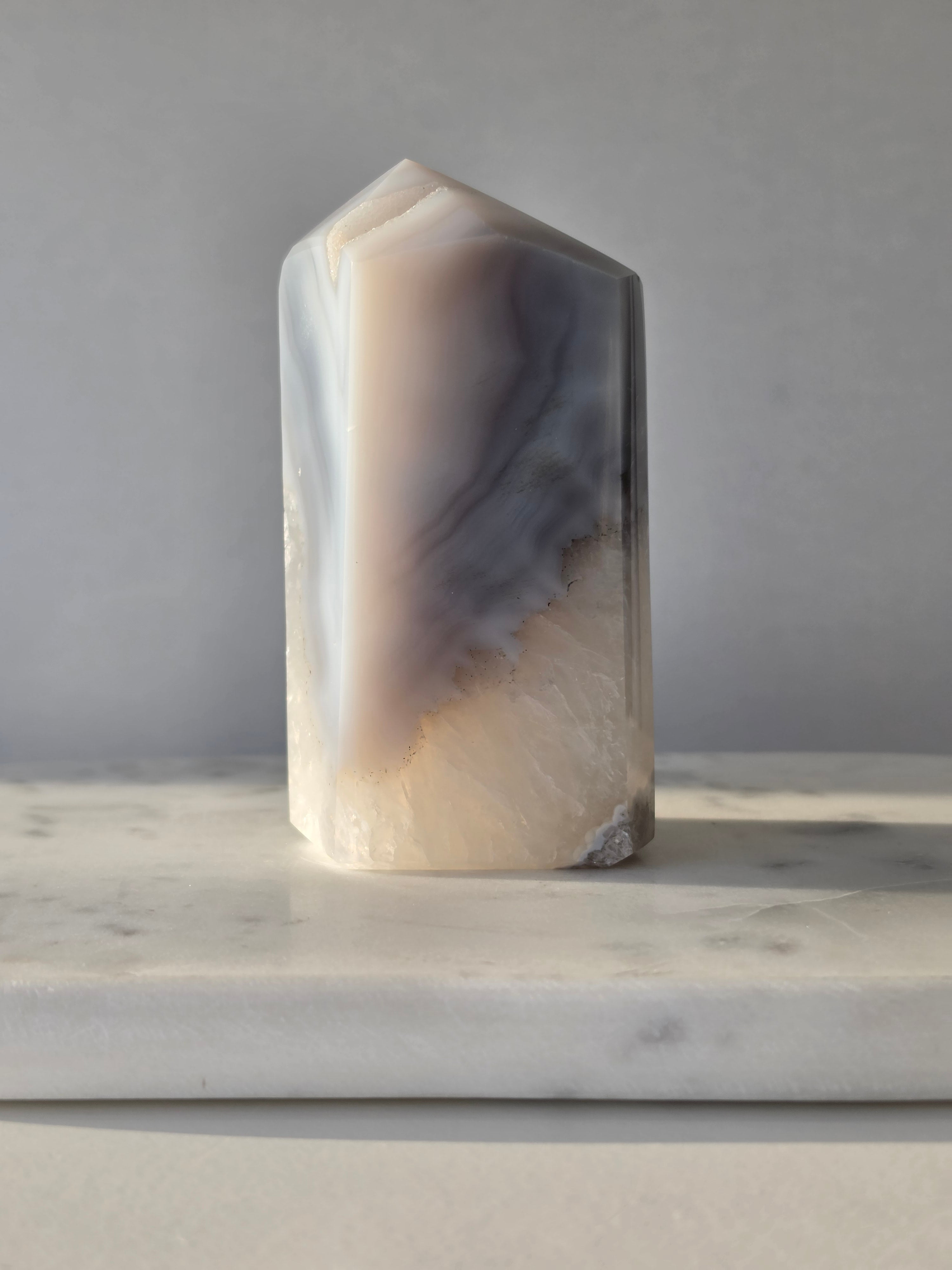 Chunky Agate Tower with Druzy