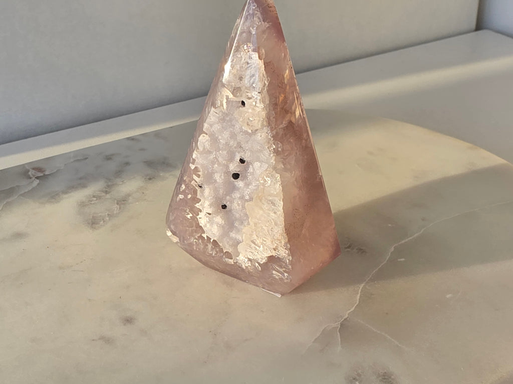Agate Diamond with Sugar Druzy