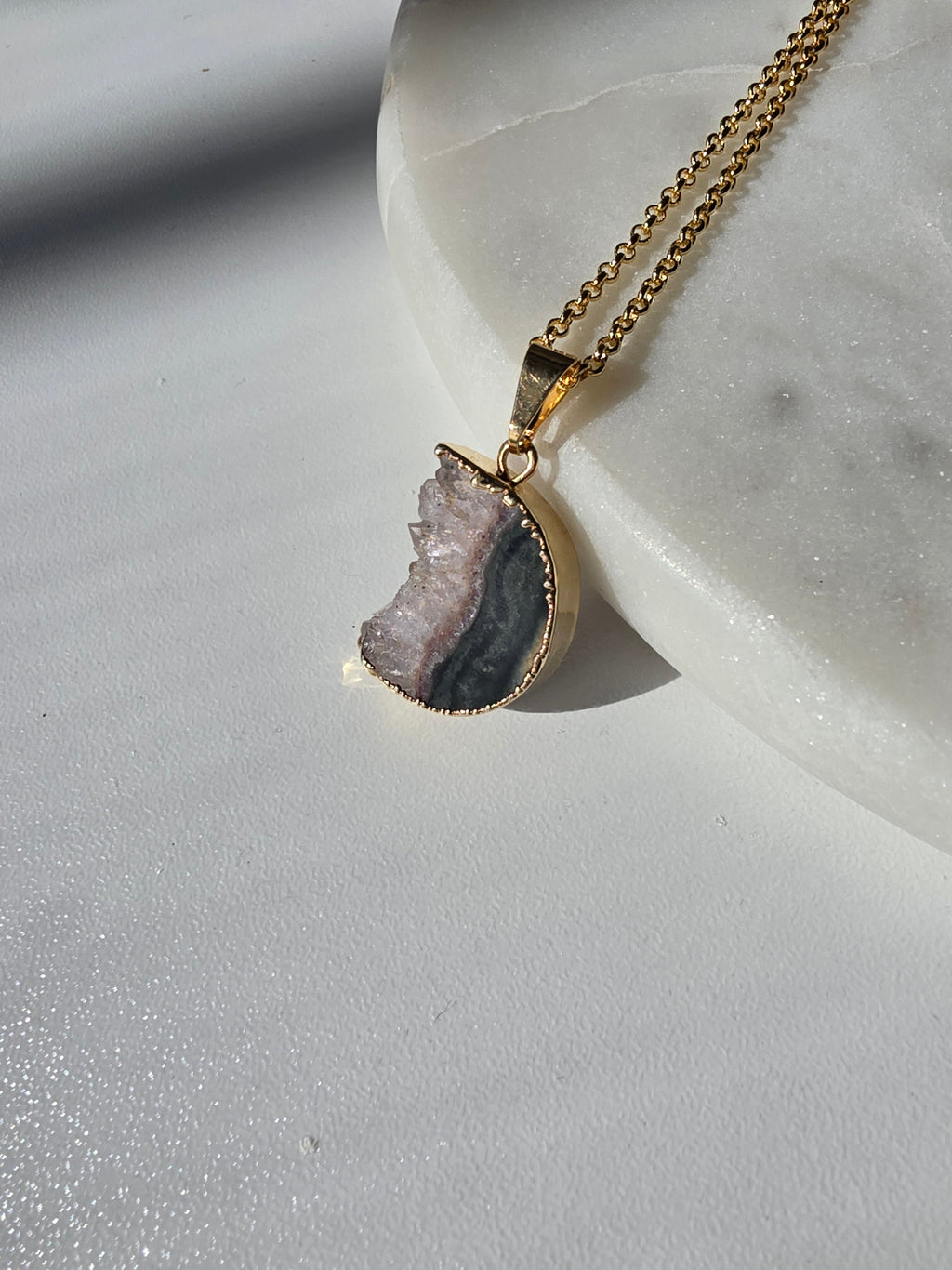 Amethyst Slice Moon Pendant | 3