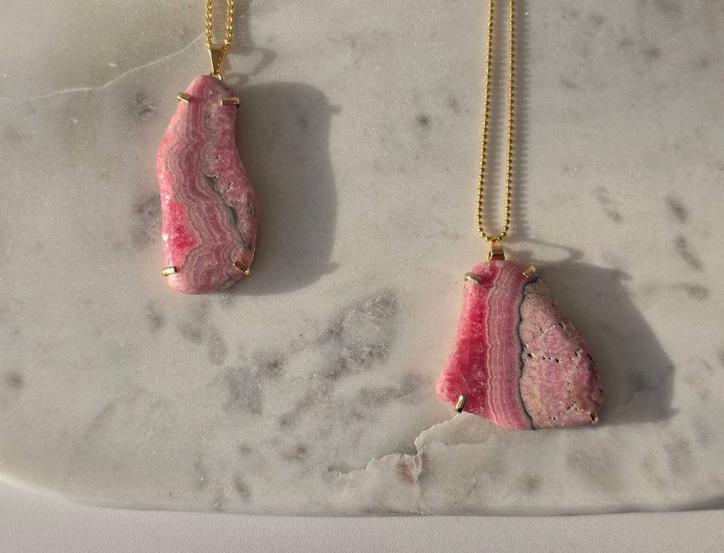 Rhodochrosite Pendants Gold