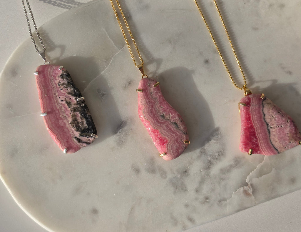 Rhodochrosite Pendants Silver