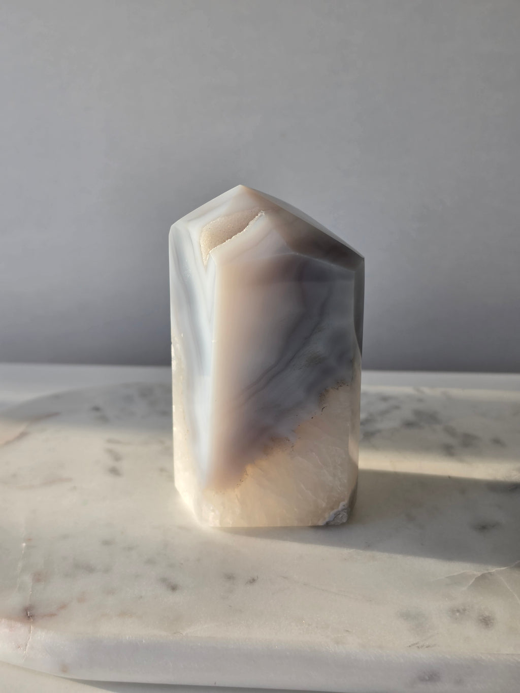 Chunky Agate Tower with Druzy