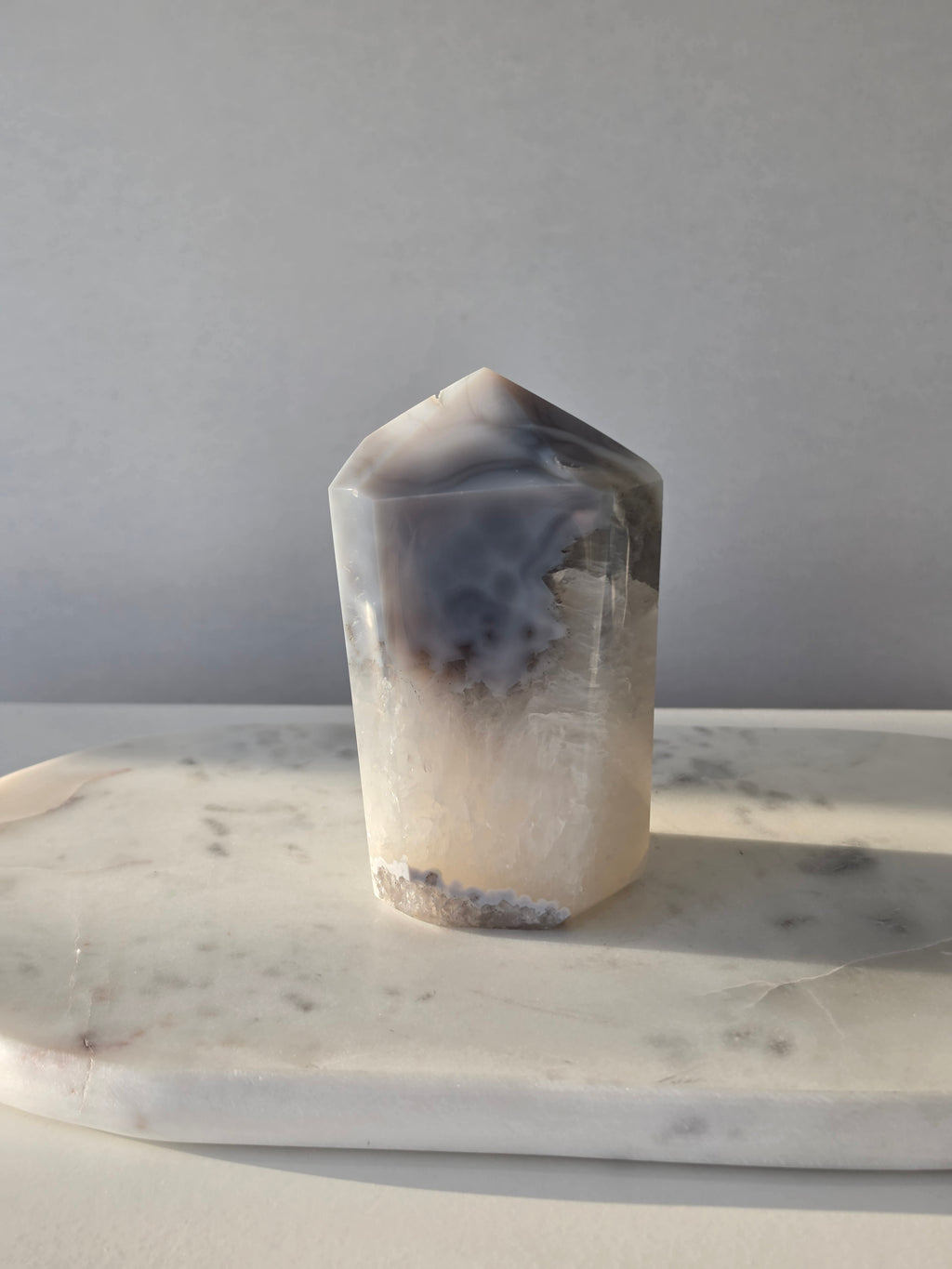 Chunky Agate Tower with Druzy