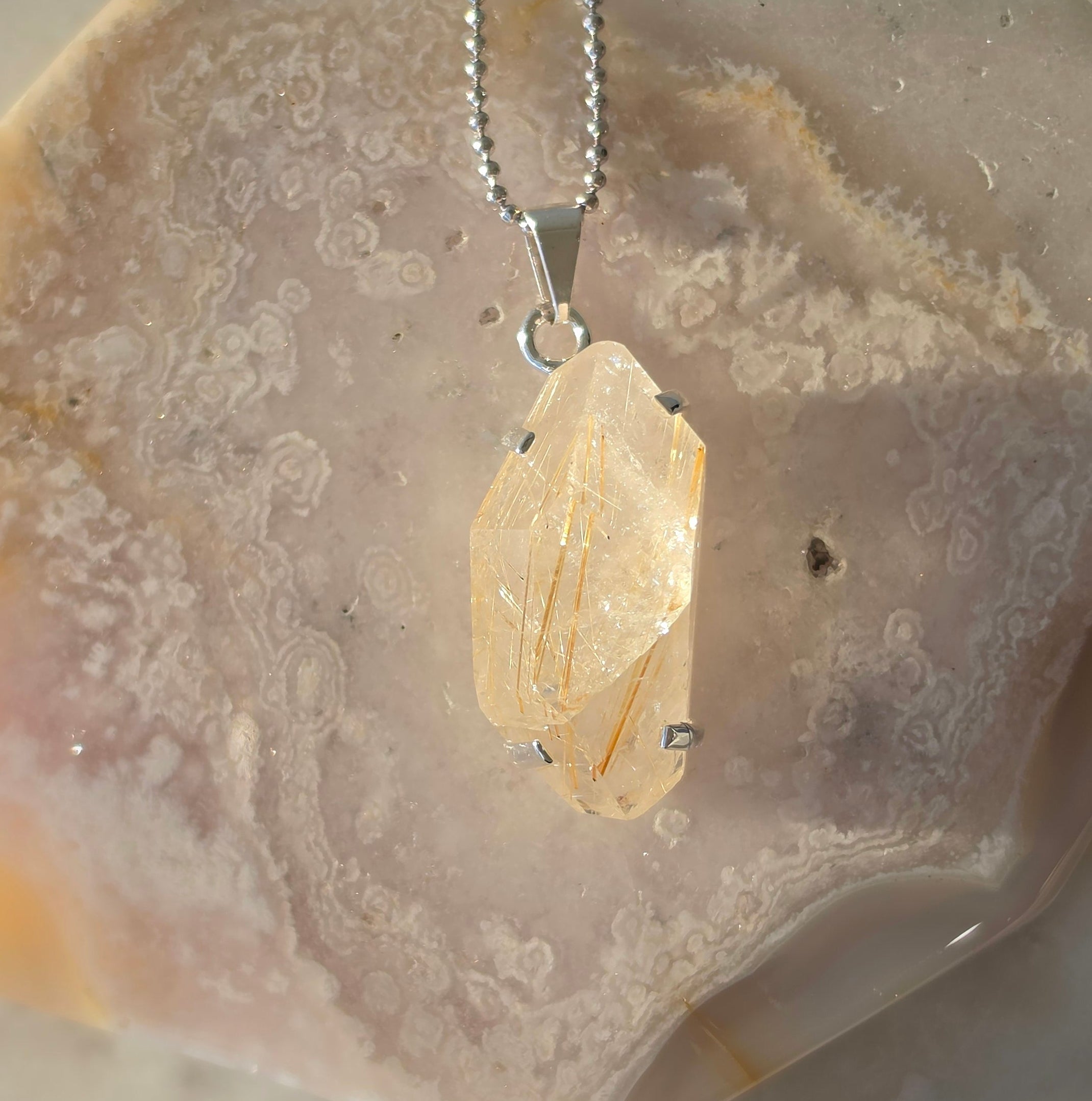 Rutilated Quartz Pendants | Silver
