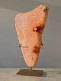 Pink Amethyst Slab on Gold Stand